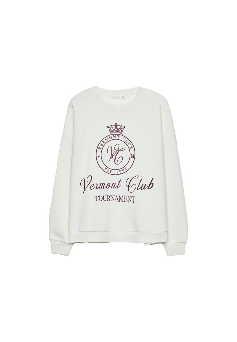 Stradivarius EMBROIDERED - Felpa - white/bianco - Zalando.it