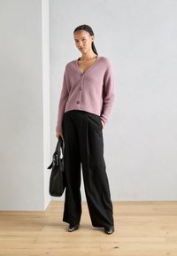 Marc O'Polo CARDIGAN LONGSLEEVE V NECK - Adīta jaka - dark mauve