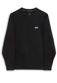 Felpa nera in cotone, con collo a giro, maniche lunghe e logo Vans bianco sul petto, con polsini e orlo a costine.