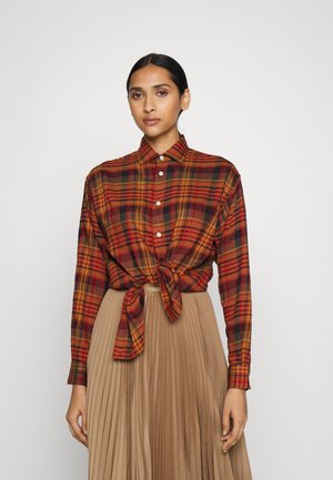 LONG SLEEVE BUTTON FRONT SHIRT - Chemisier - yellow/brown multi