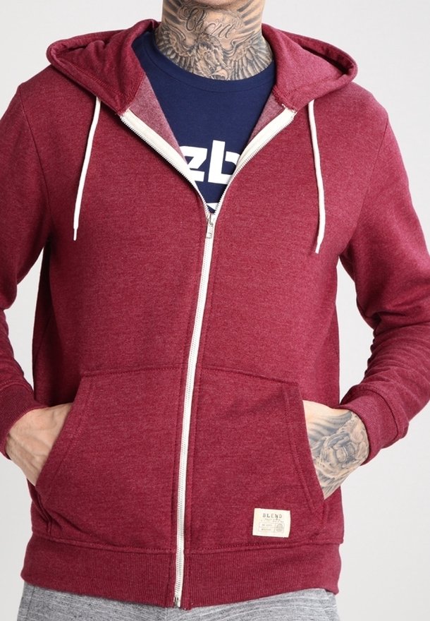 Blend Mikina na zip - bordeaux