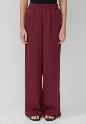 TWILL MET STEEKZAKKEN EN WIJDE  - Pantalon classique - bordeaux