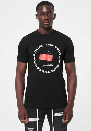 DISTRESSED CIRCLE LOGO TEE - T-shirt med print - black