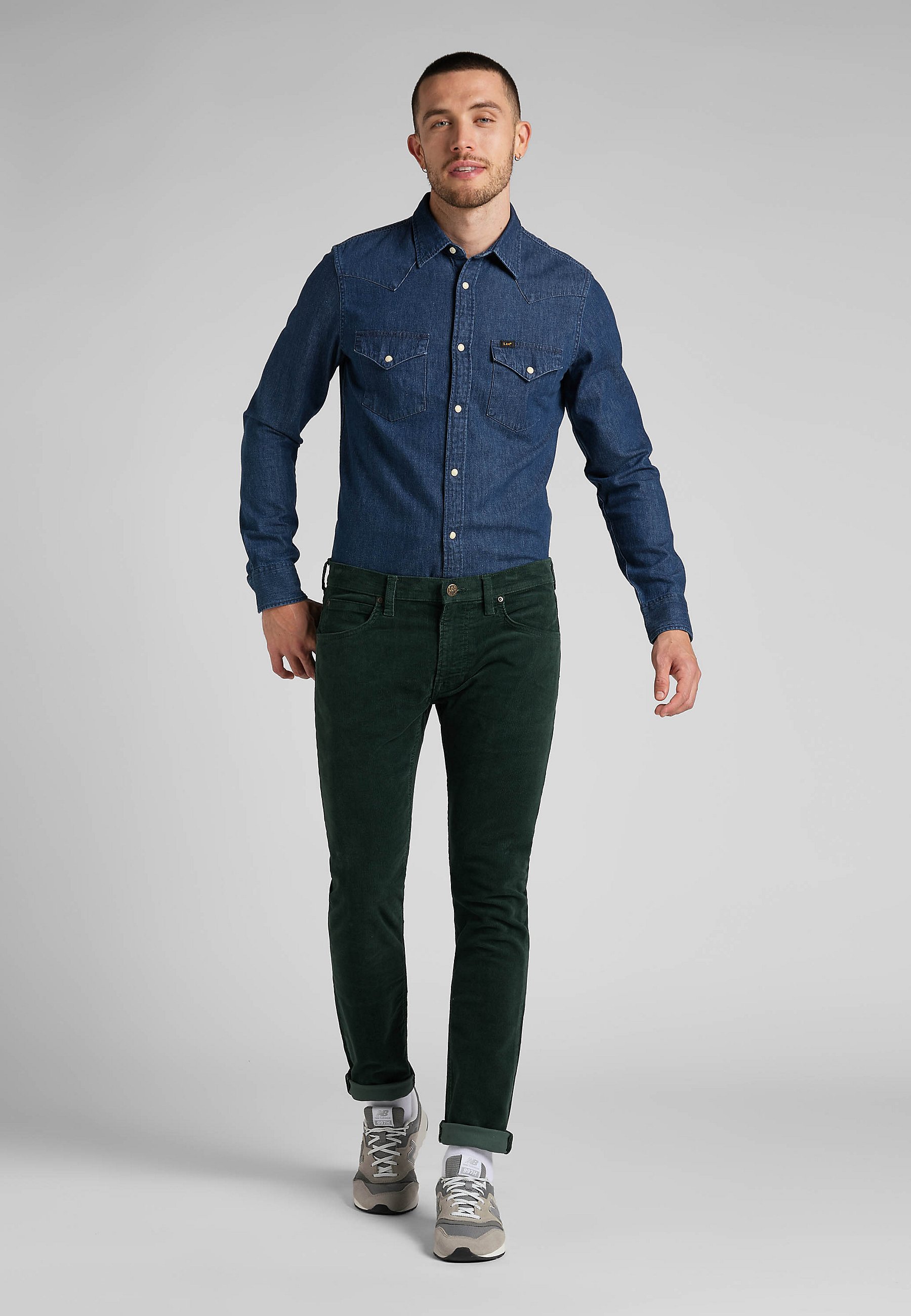 Lee REGULAR WESTERN - Shirt - mid stone/dark-blue denim - Zalando