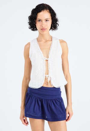 ANGLAISE TIE VEST - Blūze - white