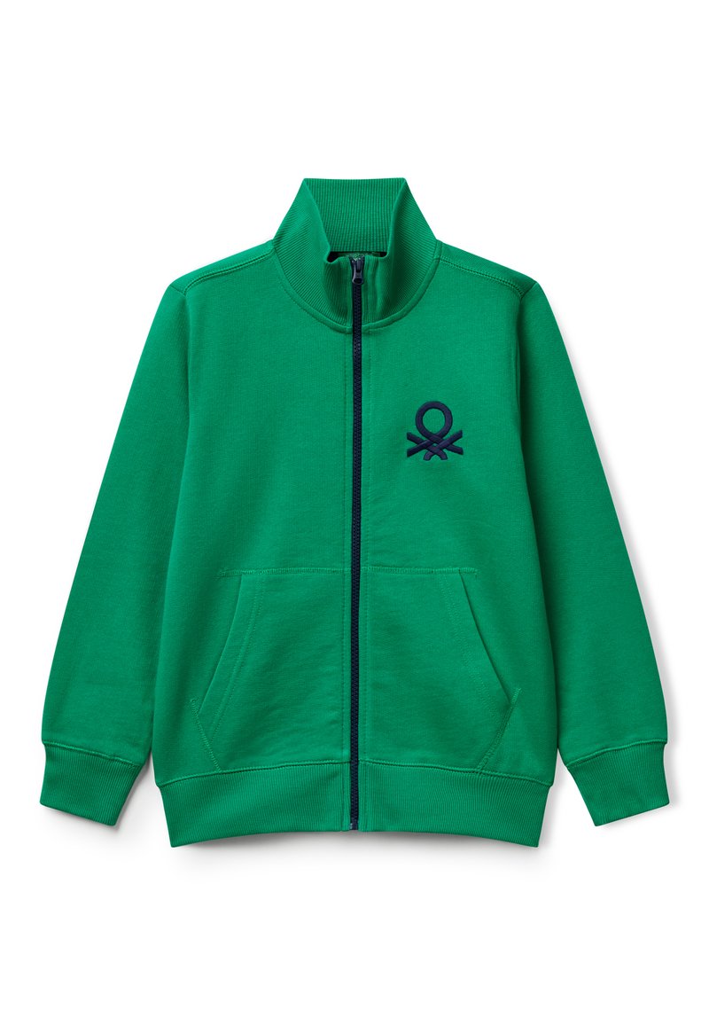 United Colors of Benetton Mikina na zip - green