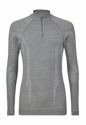 FALKE WOOL-TECH HIGH ZIP NECK COLD TO VERY COLD TEMPERATURES - Langarmshirt - grey-heather