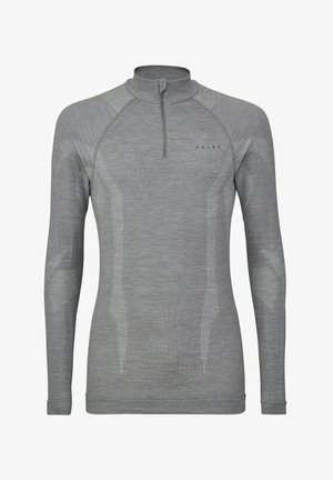FALKE WOOL-TECH HIGH ZIP NECK COLD TO VERY COLD TEMPERATURES - Langarmshirt - grey-heather