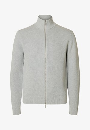 Selected, SLHDANE FULL ZIP - Strickjacke - light grey melange