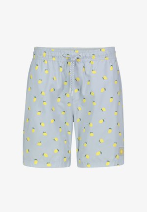Sublevel, LÄSSIGE BADESHORTS TROPISCHES BLATTMUSTER KORDELZUG - Badeshorts - blau