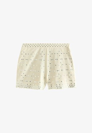 Next, REGULAR FIT - EMBELLISHED MIRROR SHORTS . - Rövidnadrágok - cream