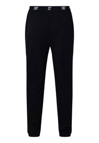 Pantaloni atletici neri in misto cotone, con vita elastica e logo CR7, design con gamba affusolata e tessuto liscio.