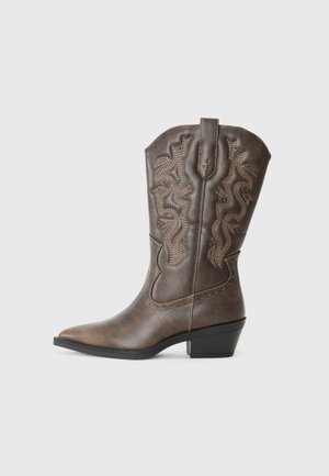 Bottes de cowboy / motard - brown brushed