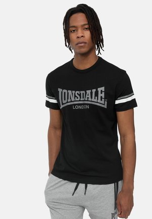 Lonsdale T-Shirt print - black white grey