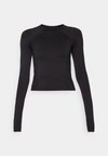 SEAMLESS MOCK NECK LONG SLEEVE TOP - Maglietta a manica lunga - black