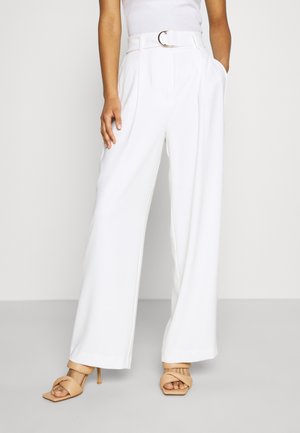 BIANCA WIDE LEG BELTED PANTS - Kalhoty - porcelain