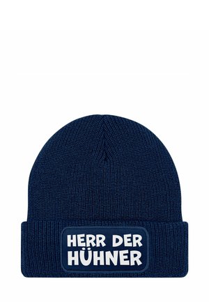 MIT PATCH IT SPRUCH HERR DER - Beanie - hühner dunkelblau