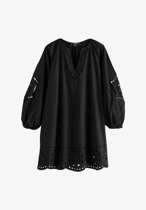 Next TALL FIT - LONG SLEEVE BRODERIE SUMMER - Rochie de zi - black