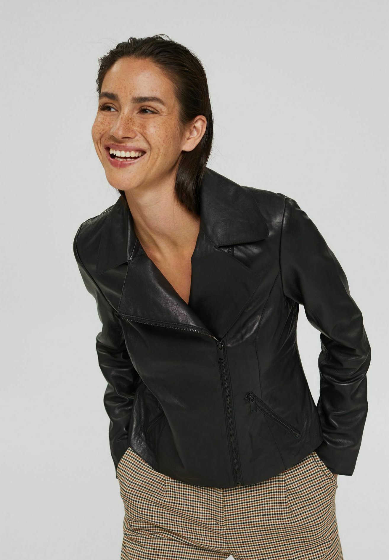 Esprit Collection Lederjacke - black/schwarz