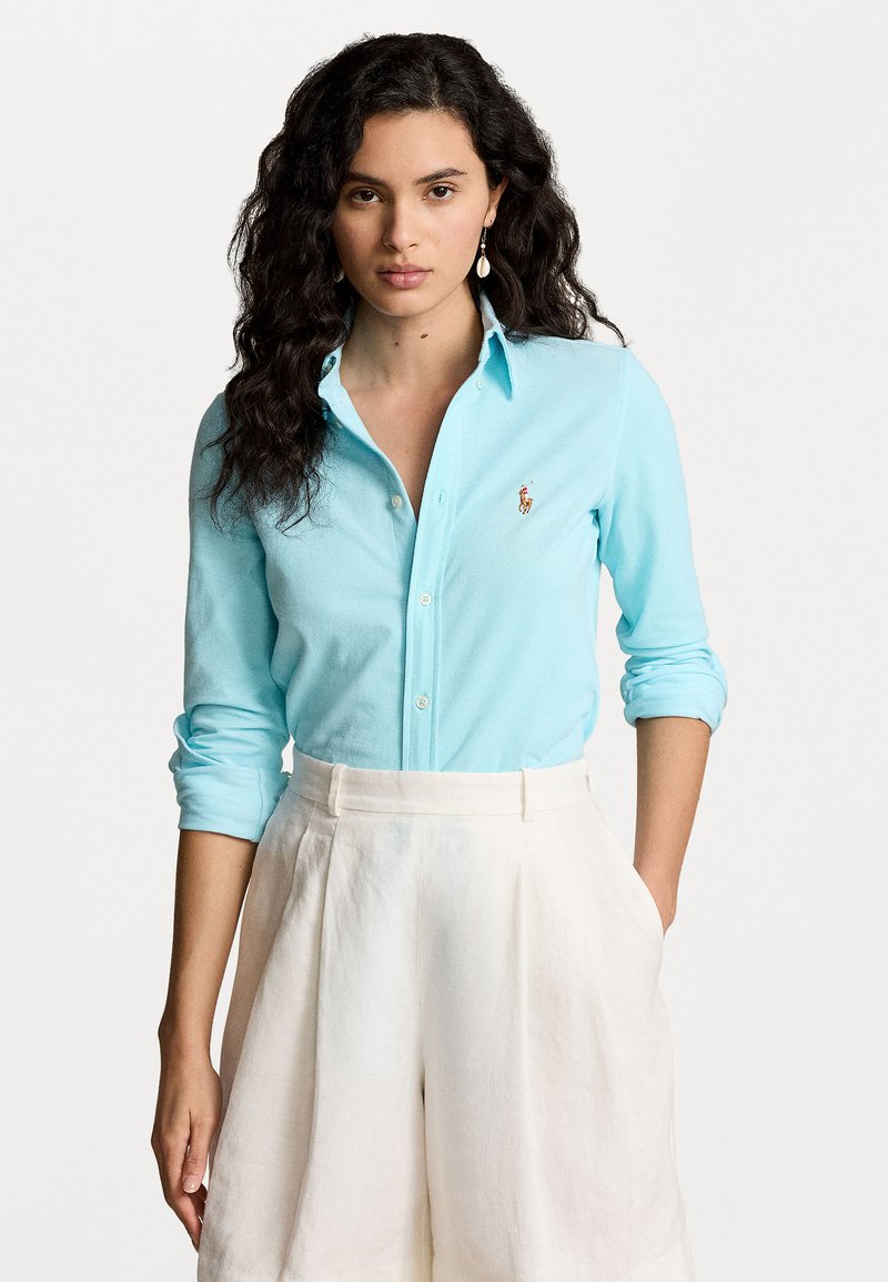 Polo Ralph Lauren LONG SLEEVE BUTTON FRONT SHIRT - Bluza z gumbi - turquoise nova