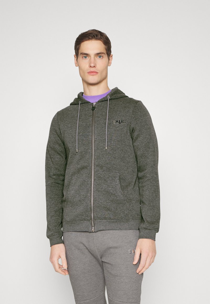 BALR. Q-SERIES STRAIGHT ZIPPED HOODIE - Tröja med dragkedja - grey