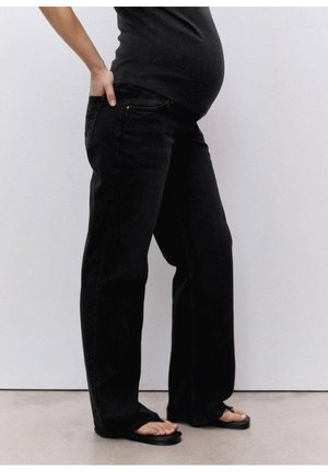 Mango WIDEMUM - Jeans straight leg - black denim
