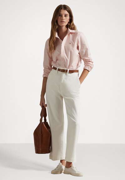 Polo Ralph Lauren STRETCH SLIM FIT STRIPED OXFORD SHIRT - Nööpidega pluus - white/orange