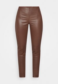 YAS YASZEBA STRETCH - Kožené kalhoty - chestnut