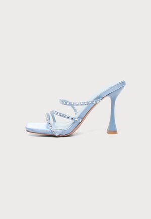 Simmi London BRISA - Sandale s visokom petom - blue satin/gems