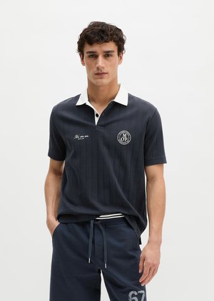 Marc O'Polo MOP CLUB '67 FOOTBALL TRICOT POLO, RIB - Πόλο - dark navy