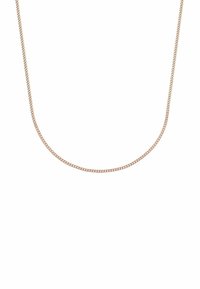Collar de cadena en oro rosa con un diseño delicado y retorcido; presenta una superficie suave y pulida y una curvatura simple y elegante.