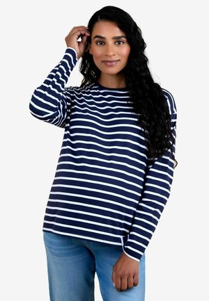 STRIPE BOYFRIEND MATERNITY - Pikkade varrukatega topp - navy