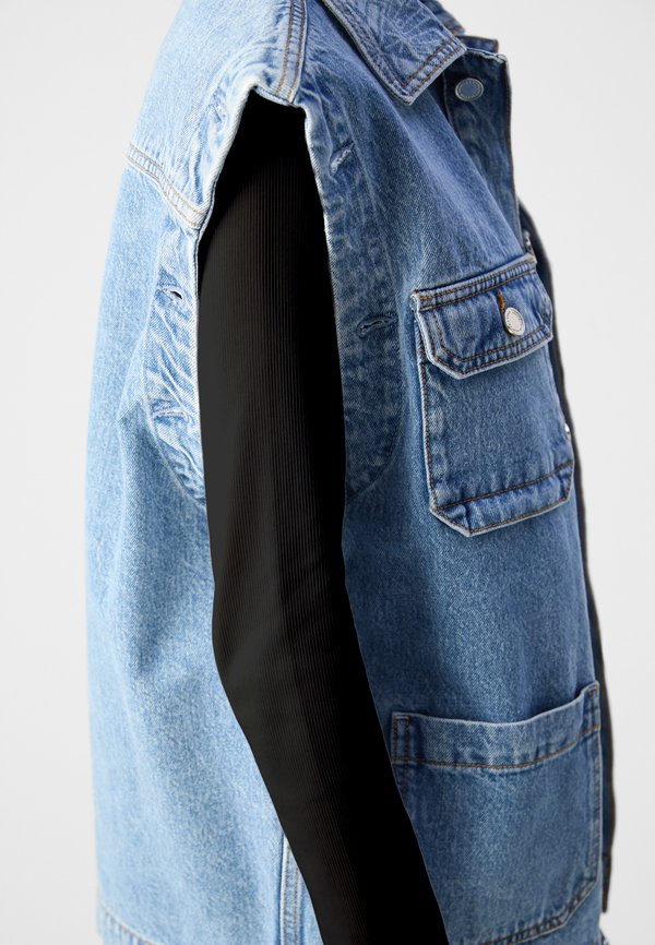 WASHED JACKET WITH DETACHABLE SLEEVES - Denim jacket - lakehouse4