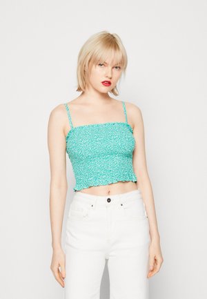 Hollister Co. BARE SMOCKED PEPLUM - Topper - green