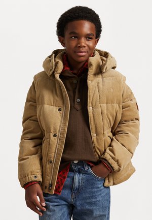 CONVERTIBLE CORDUROY DOWN JACKET - Pūkinė striukė - vintage khaki