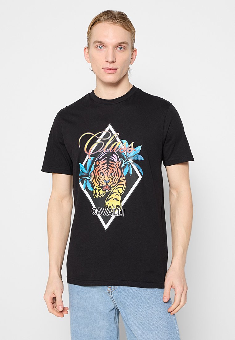 Cavalli Class T-shirt print zwart