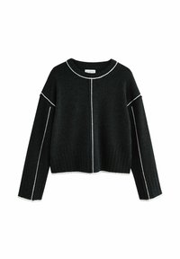 CREW NECK - Strickpullover - charcoal tipped