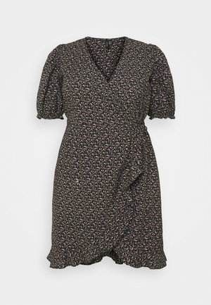 VMBELINA 2/4 WRAP DRESS - Denní šaty - black/belina