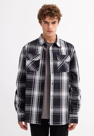 INSIDE CUADROS DE FELPA - Camisa - black