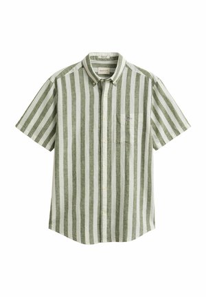 GANT, STRIPED BLEND SHORT SLEEVE - Chemise - dry herb green