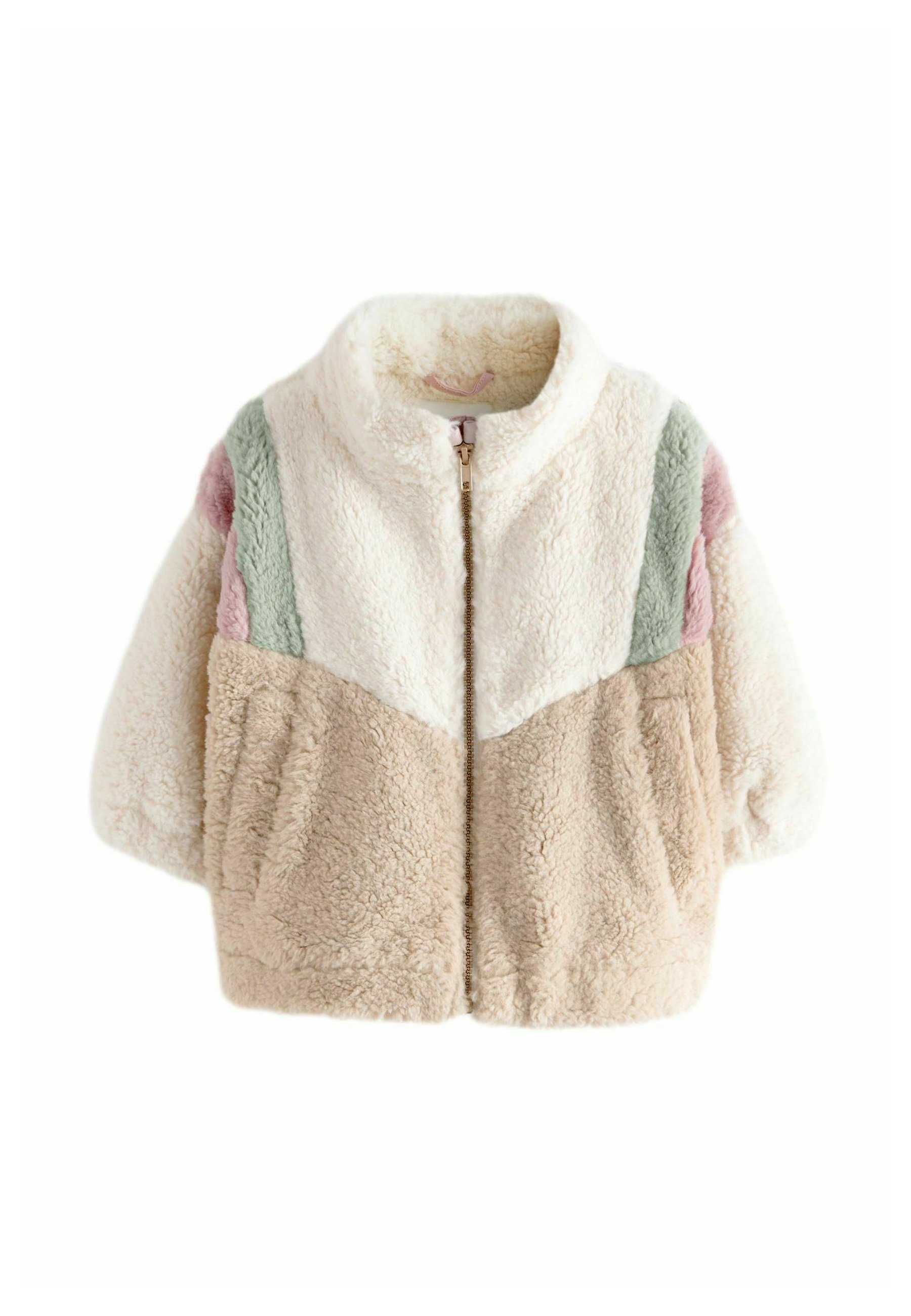 Next BORG THROUGH-REGULAR FIT - Fleece jacket - cream pink green