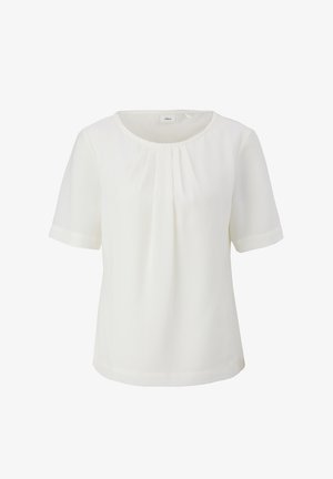 KURZARMMIT RUNDHALSAUSSCHNITT - Blouse - ecru