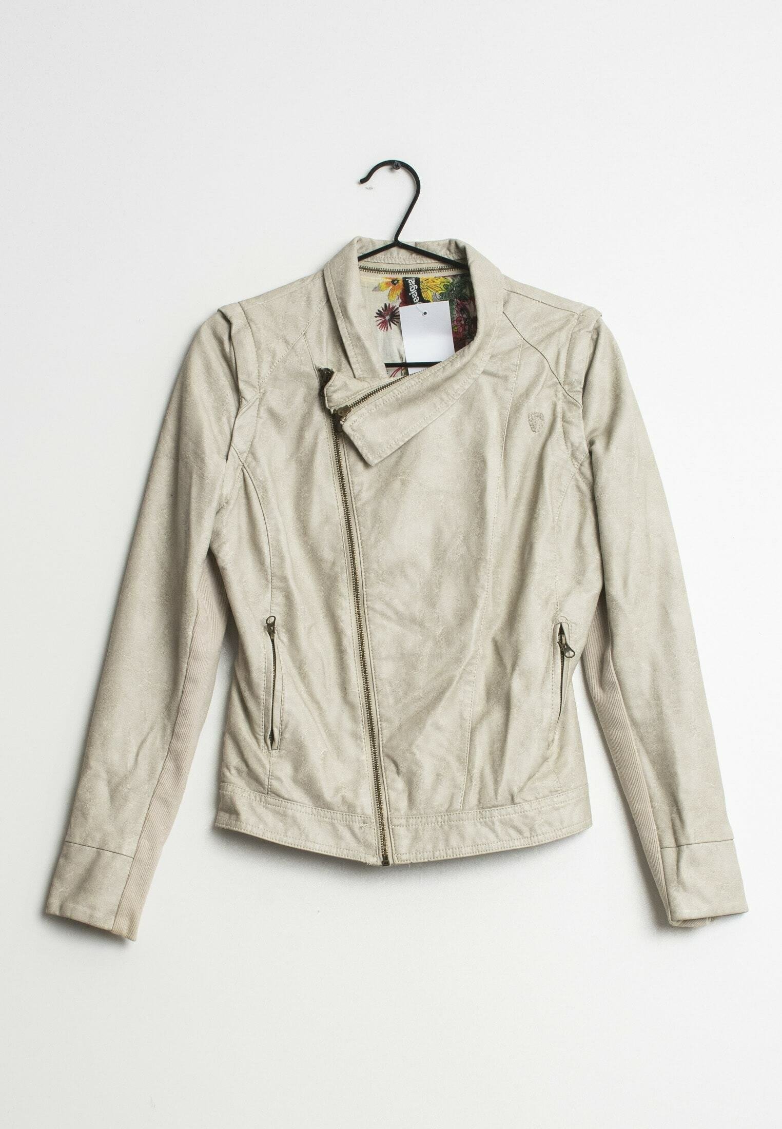 Desigual Chaqueta de cuero sintético - beige - Zalando.es