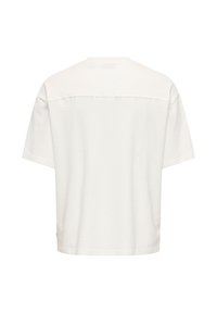 Λευκό κοντομάνικο T-shirt με ίσιο τελείωμα και οριζόντια ραφή στο πάνω μέρος της πλάτης.