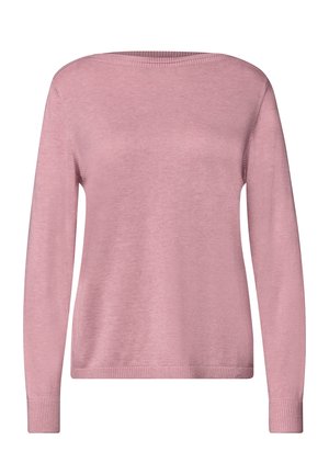 Street One, BASIC PULLOVER MIT U-BOOT-AUSSCHNITT - Striktrøje - vintage blush mel