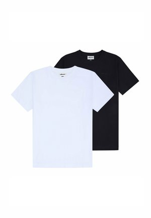 2ER PACK - ACCIANO KURZARM RUNDHALS LOGO EINFA TEE  - Camiseta básica - schwarz/weiß