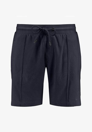 Marineblaue Shorts aus leichtem Material mit einem elastischen Bund und Kordelzug, Fronttaschen und dezenten Logodetails.