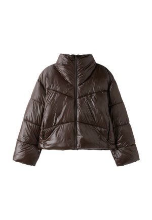 Stradivarius, CROPPED HIGH NECK PADDED JACKET - Veste d'hiver - dark brown