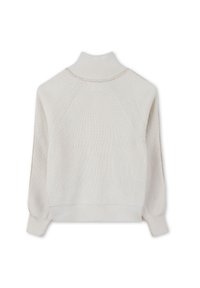 Κρεμ χρώματος πουλόβερ με ζιβάγκο, με υφή ριπ, άνετη εφαρμογή και ραμμένα μανίκια. Το τελείωμα και οι μανσέτες είναι επίσης ριπ για μια σφιχτή τελική εμφάνιση.