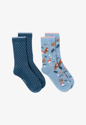 FatFace, 2 PAIRS OF WOODLAND WELLY SOCKS - Socken - blue